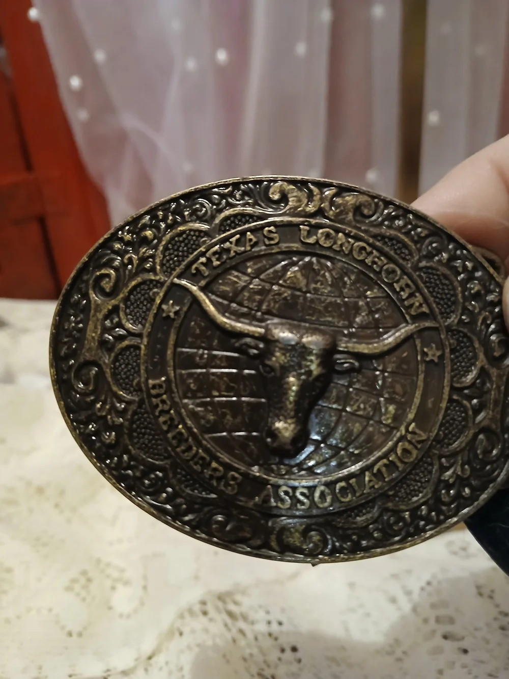 Black Western Concho Belt with Brass Accents
